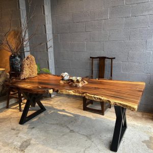 Chân bàn gỗ me tây đồng hồ cát