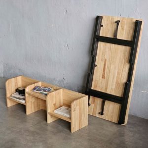 Chân bàn xếp có kệ sách
