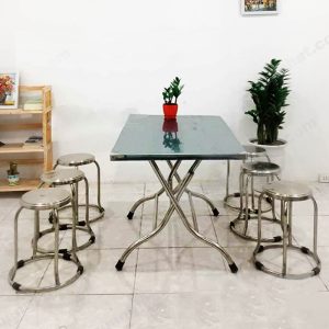 Bàn ghế xếp inox 304