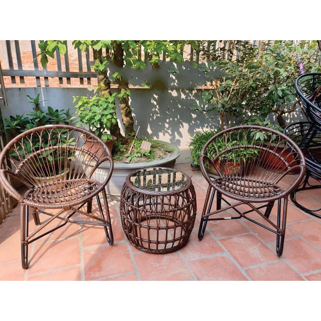 Bộ bàn ghế mây ban công Bộ bàn ghế mây ban công