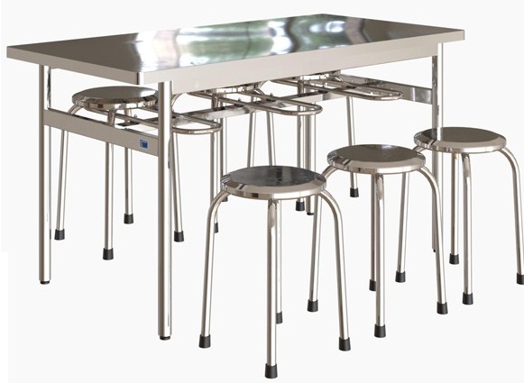 Bộ bàn inox vuông kèm ghế