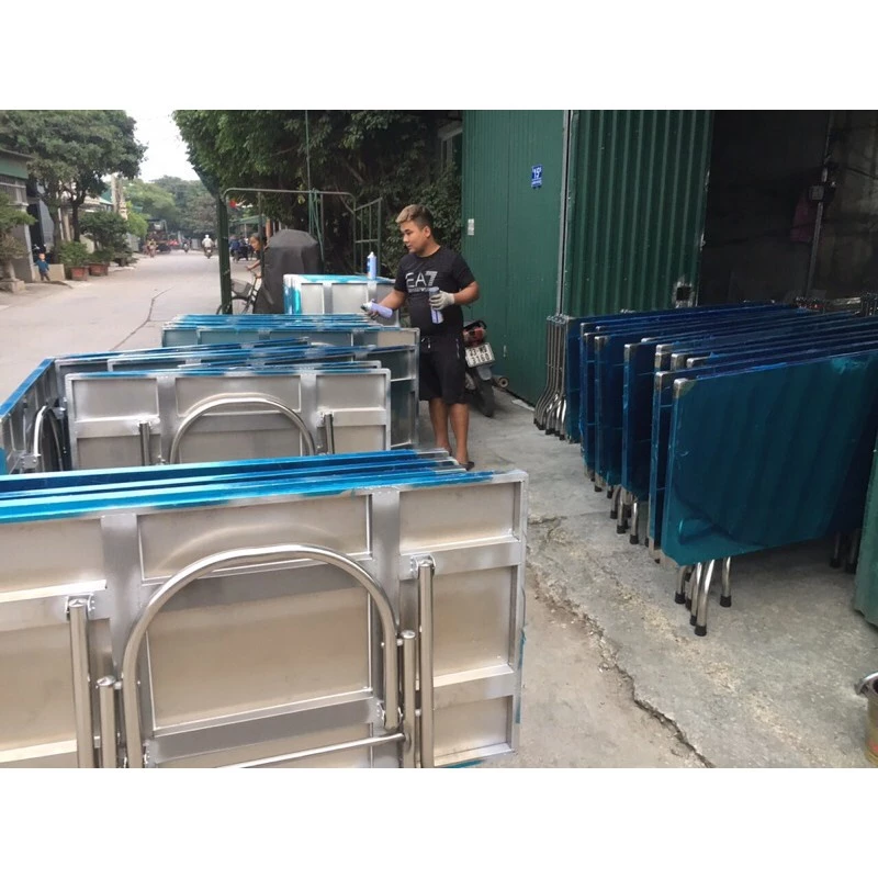 Bộ bàn inox vuông kèm ghế