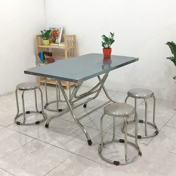Bộ bàn inox vuông kèm ghế