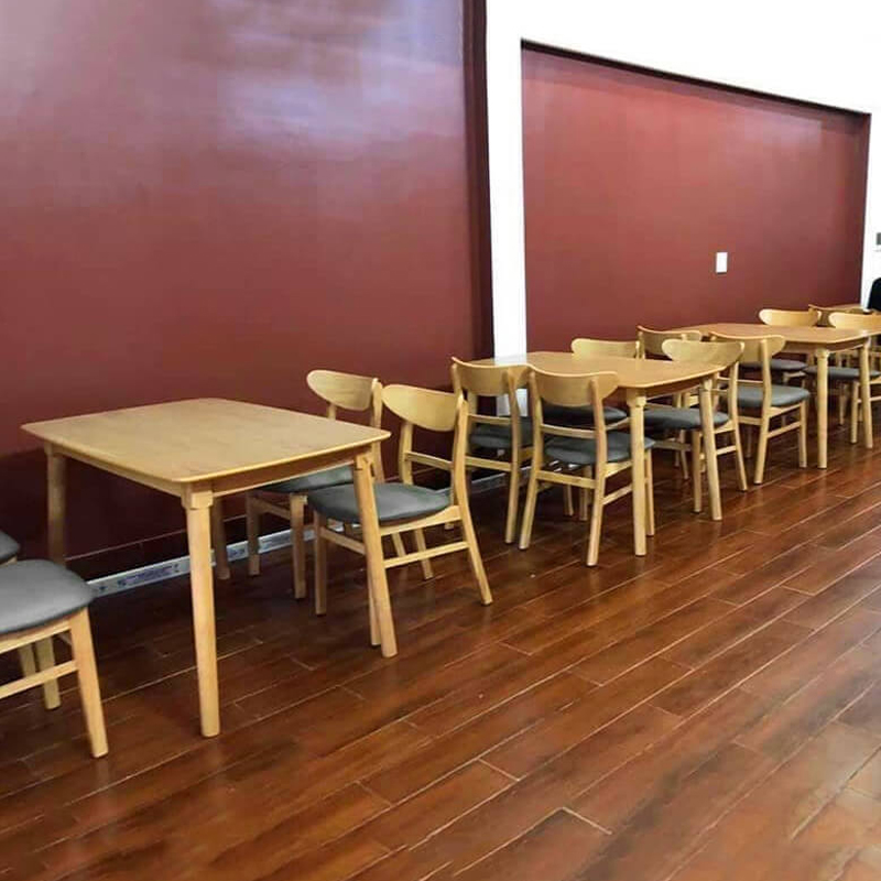 Bàn ghế quán ăn bằng gỗ Bàn ghế quán ăn bằng gỗ